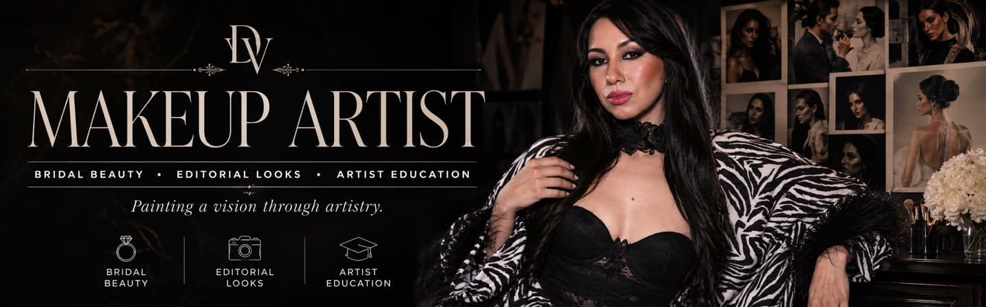 Laurie Beauty demonstration banner for bridal editorial and beauty education services